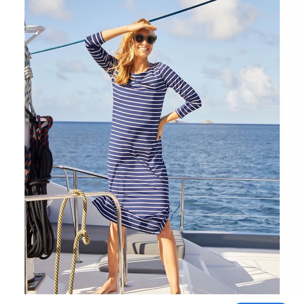 Vineyard Vines Sankaty Striped Midi Dress XS